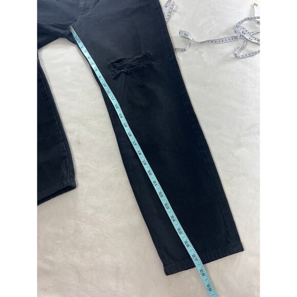 Rollas Miller Black Distressed Ankle Skinny Mid rise Non Stretch Fitted Jeans 29 - Picture 9 of 9